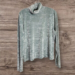 Skea Shimmies velour diamond pattern turtleneck stretch USA made woman's size XL
